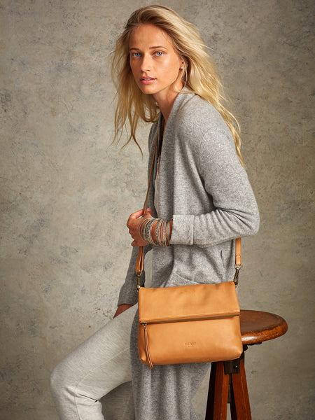 Margot New York Women's Crossbody Brown Leather Bag
