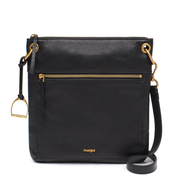 Margot black leather crossbody Clearance