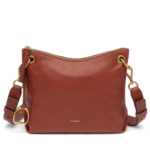 Margot New York, Bags, Margot New York Carmel Luxury Leather Flip Flop  Crossbody Bag