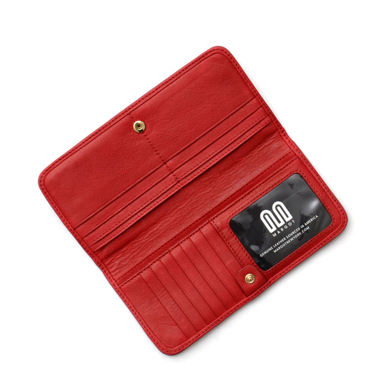 Dara Long Sleek Wallet in Sangria