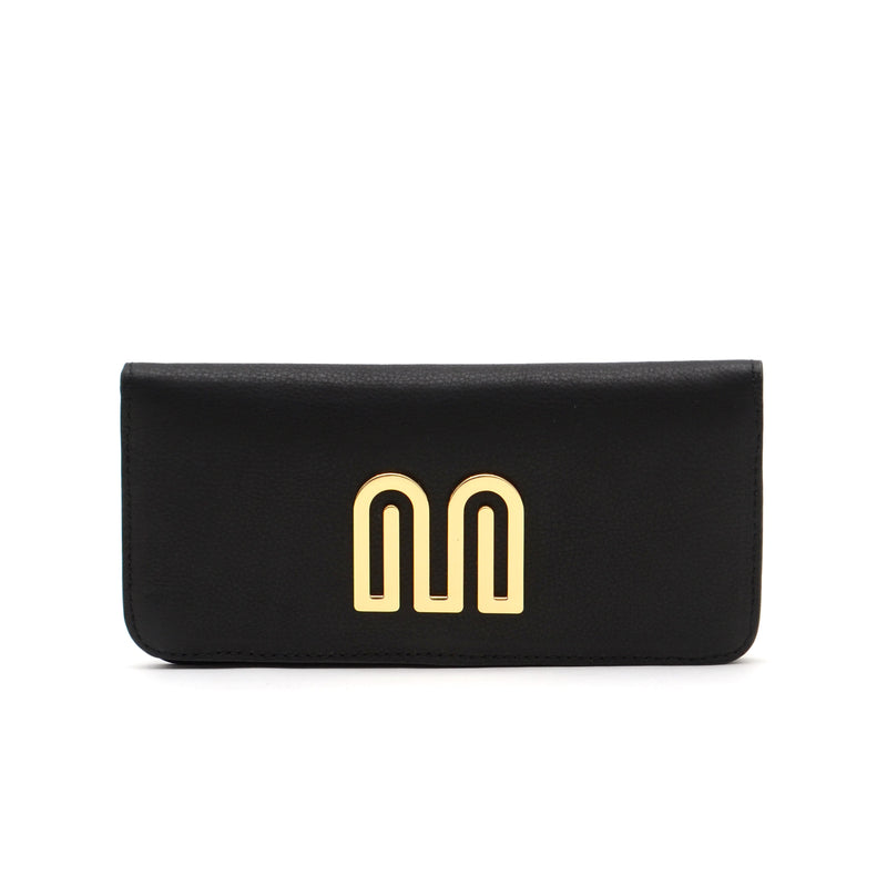 Dara Long Sleek Wallet is Black