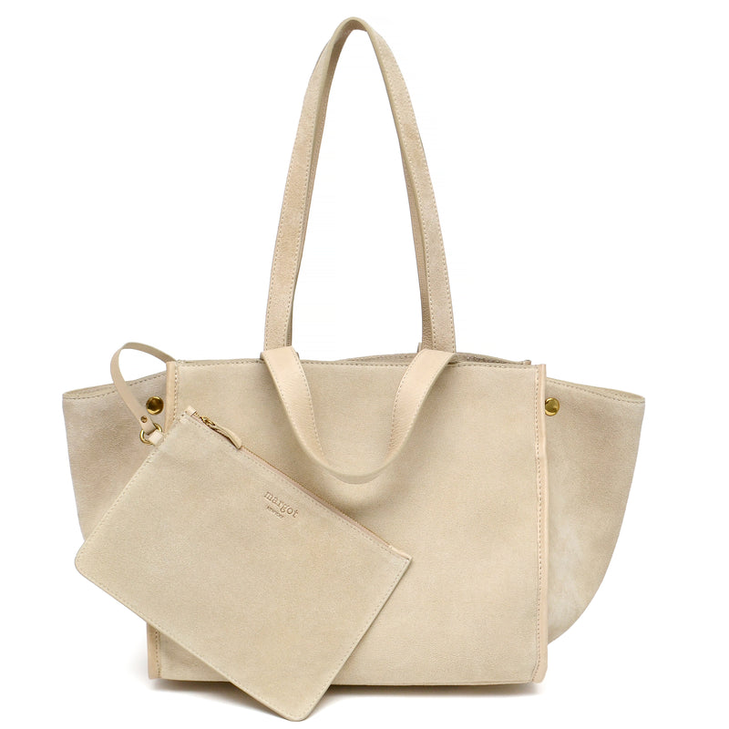 Jamee Double Handle Tote in Beige