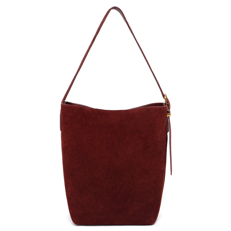 Kaye Bucket Tote in Suede Claret
