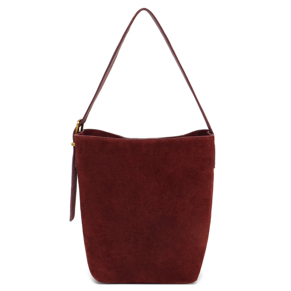 Kaye Bucket Tote in Suede Claret