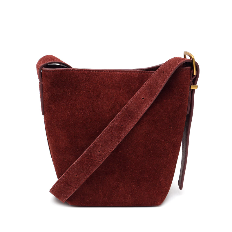 Kaye Mini Bucket in Suede Claret