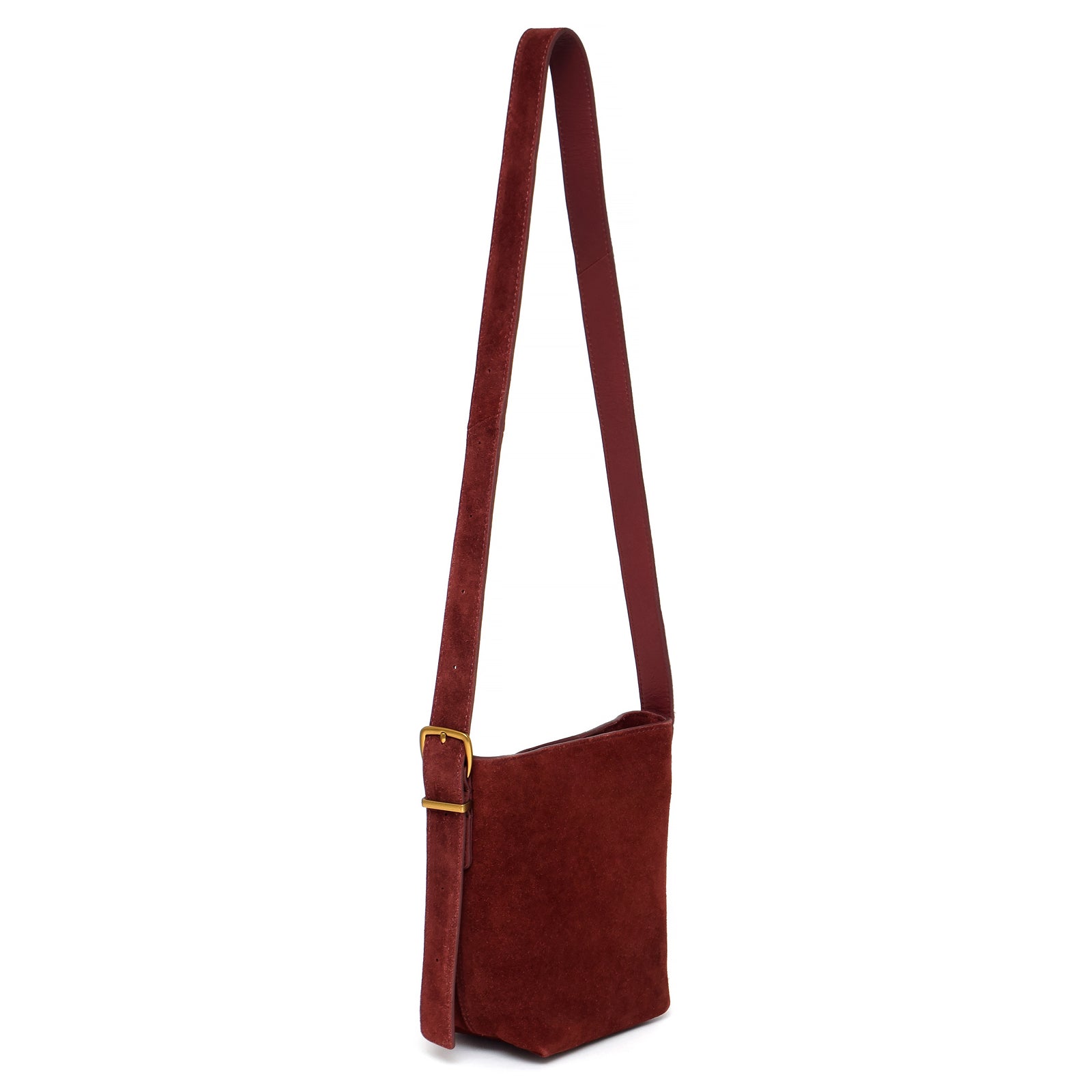 Kaye Mini Bucket in Suede Claret – Margot New York