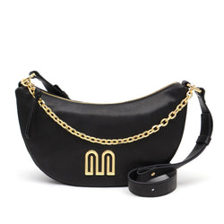 Laila Crescent Crossbody in Black