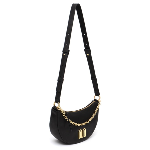 Laila Crescent Crossbody in Black