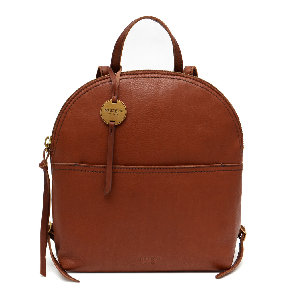 margot, Bags, Margot New York Brandy Brown Leather Backpack