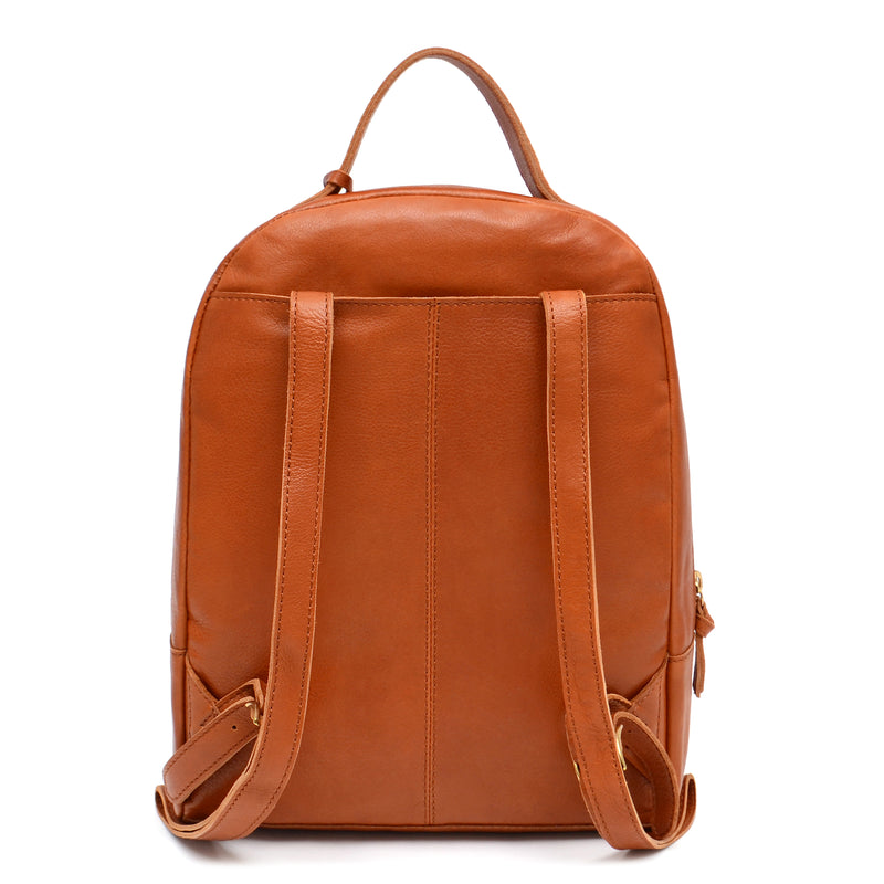 NWT Margot New York Kimmie Reddish Brown Oil Pull Up Leather Backpack