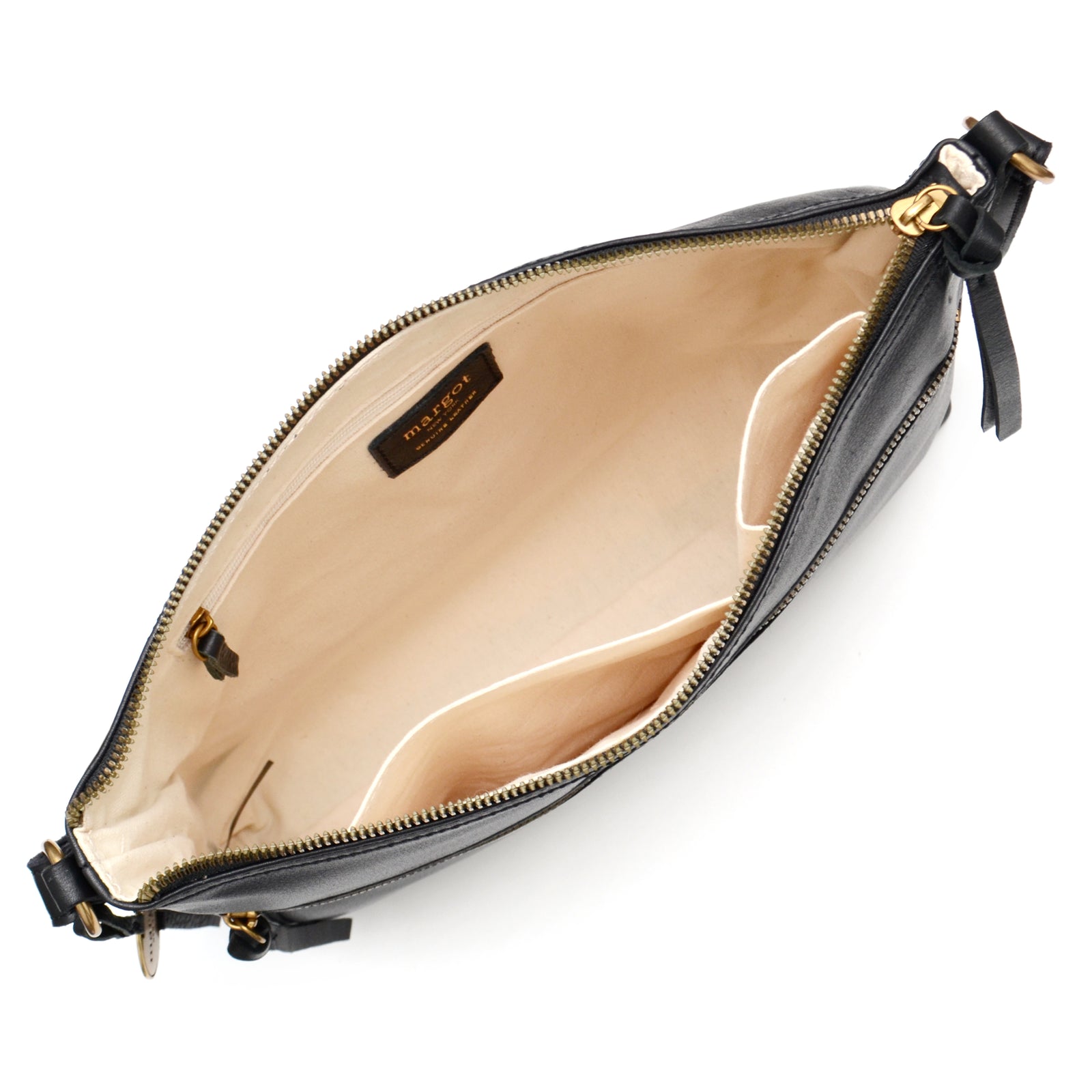 ショルダーバッグ・ポシェット Etro Black Leather Hobo Leather Cross-Body Bag Black Leather Crossbody Bag, Soft Leather Handbag, Black