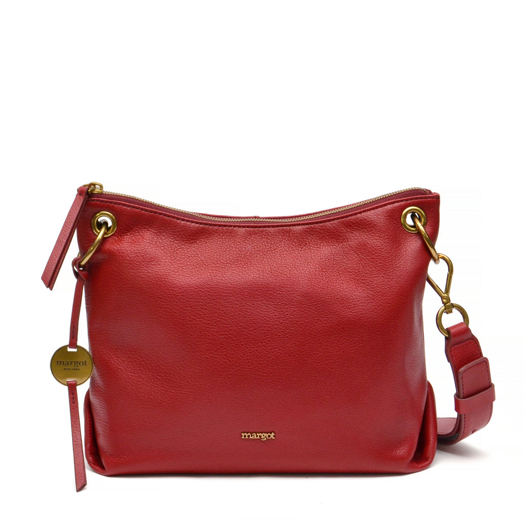 Oberon Design Leather Women's Handbag, Wild Rose Retro Crossbody