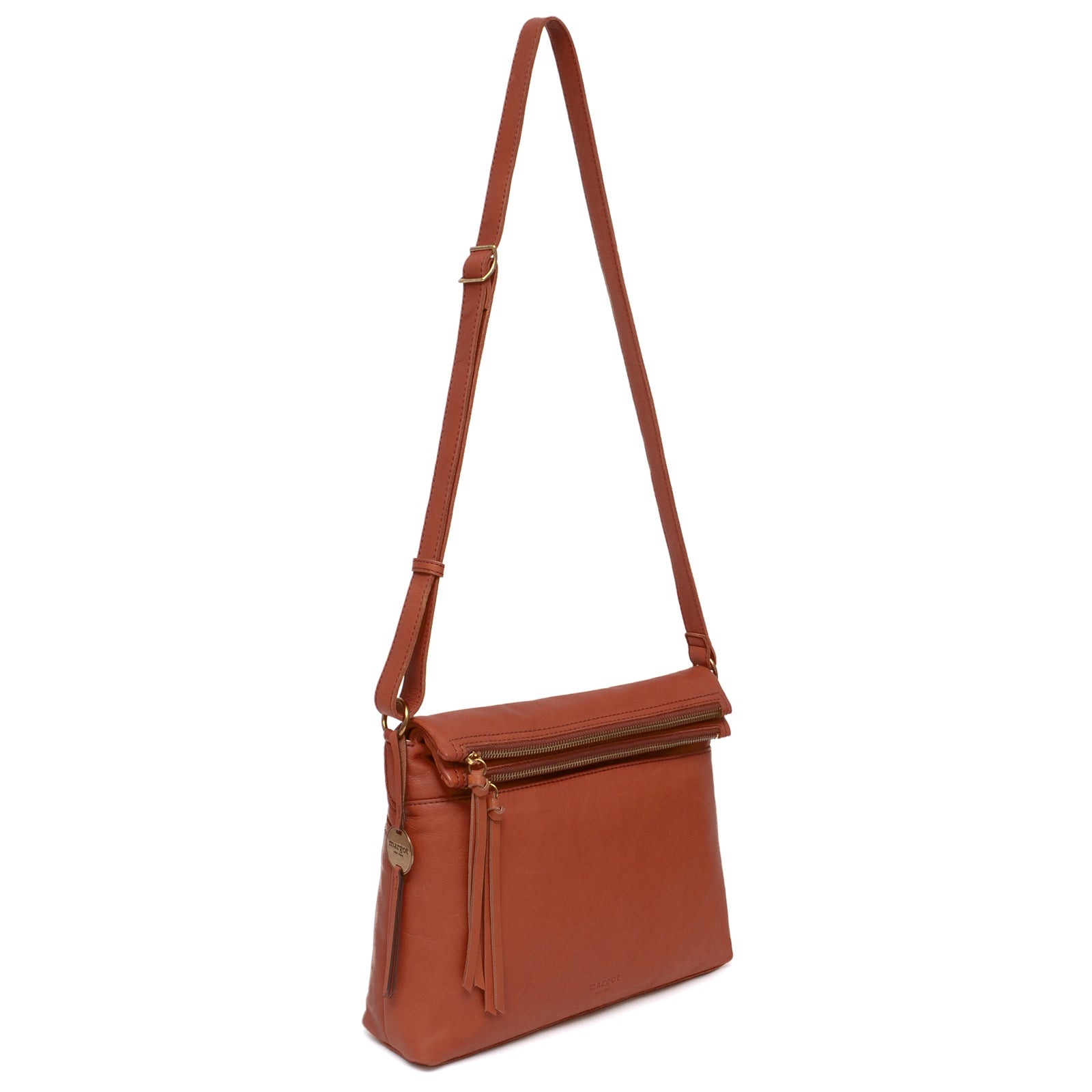 Mickey Double Zip Crossbody in Brandy Margot New York
