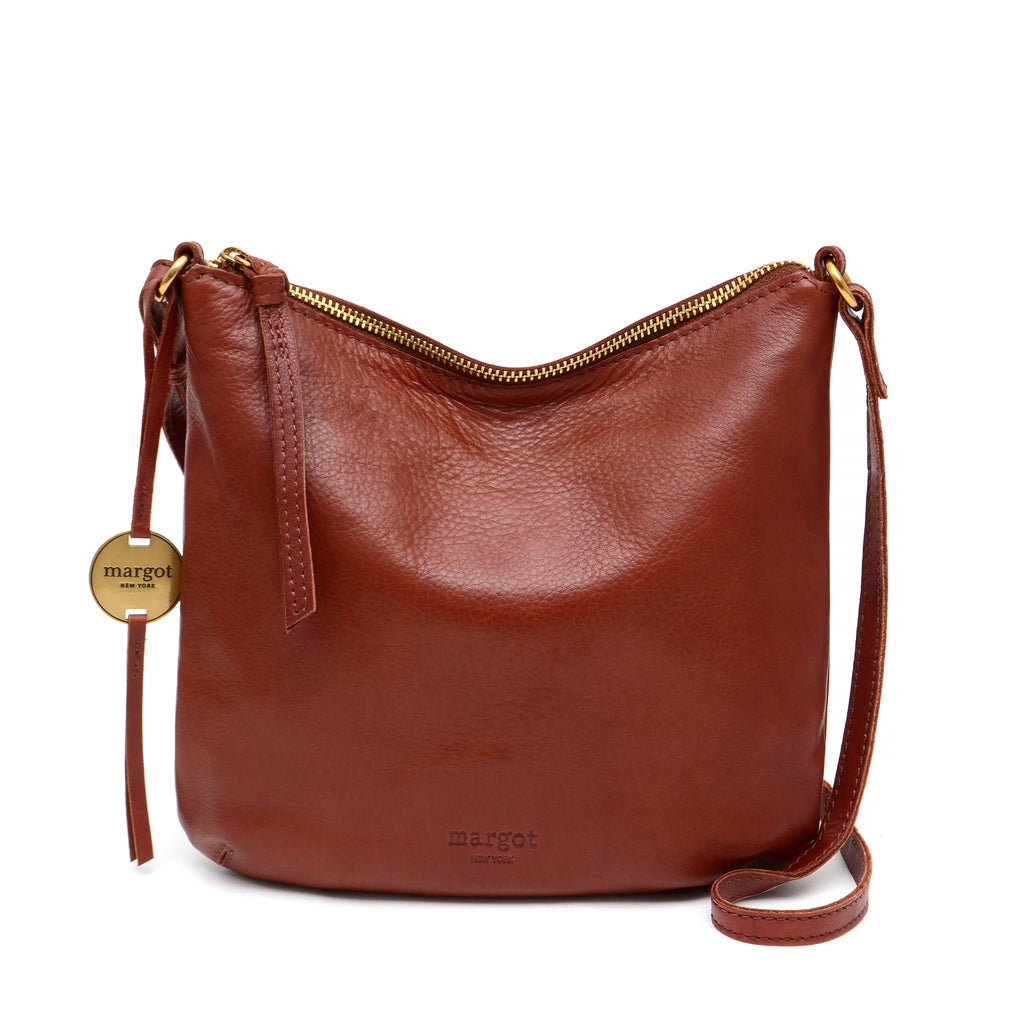Margot New York Leather Crossbody Bag  Brown leather crossbody purse,  Brown leather crossbody bag, Leather crossbody bag