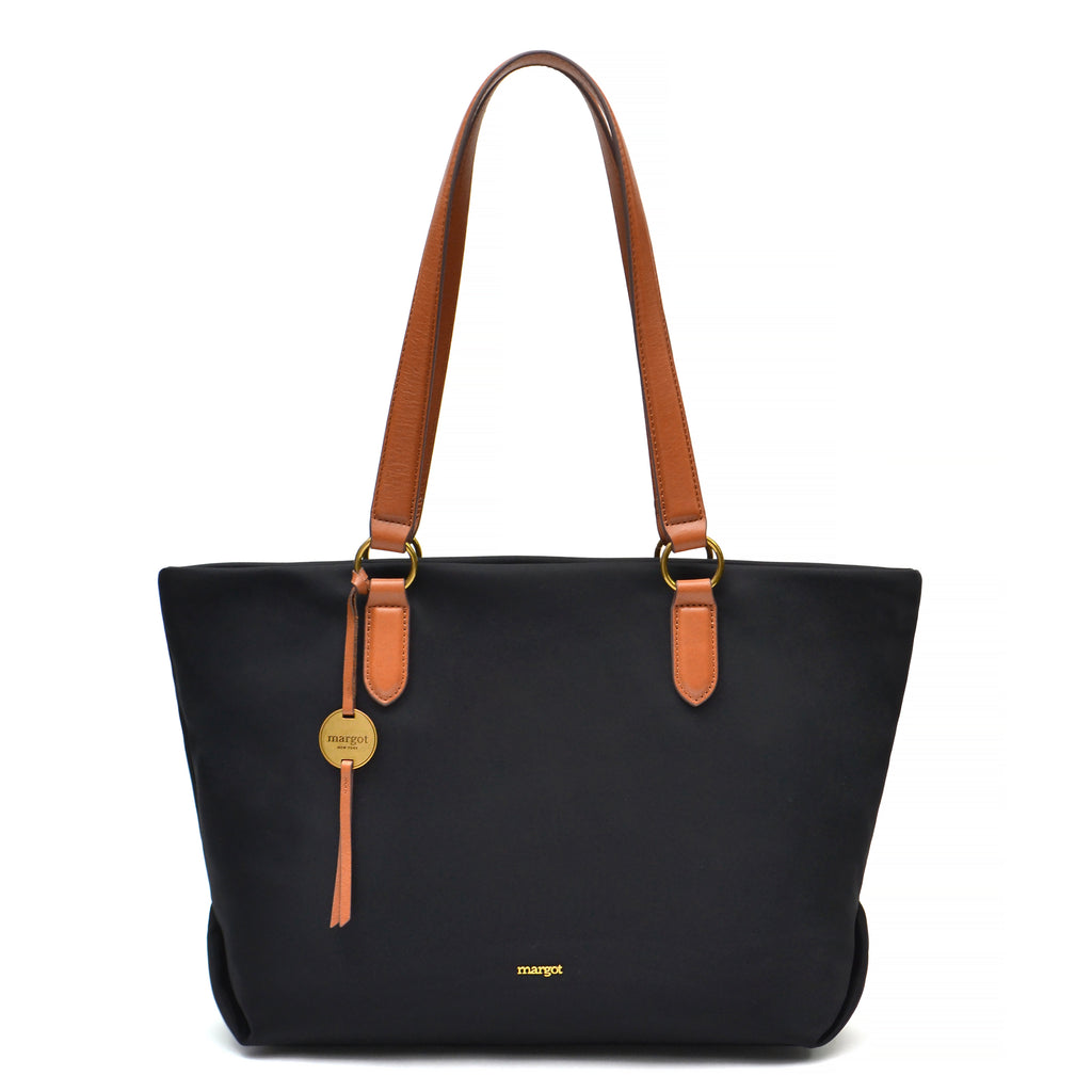 Margot New York Women's Black Leather Small Zip Around Backpack Purse  Bag