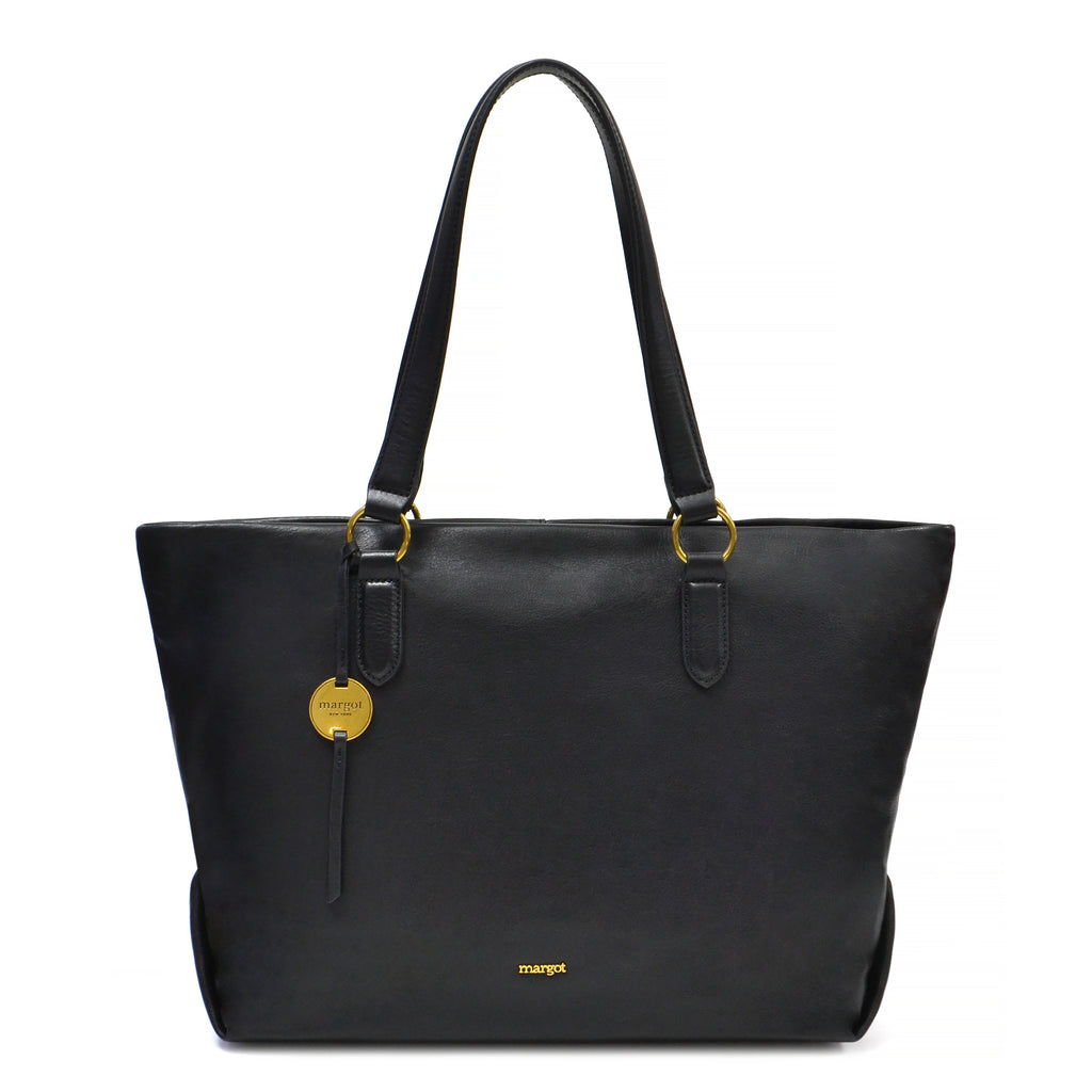 Margot Black Leather Woven Bag – VESTIRSI